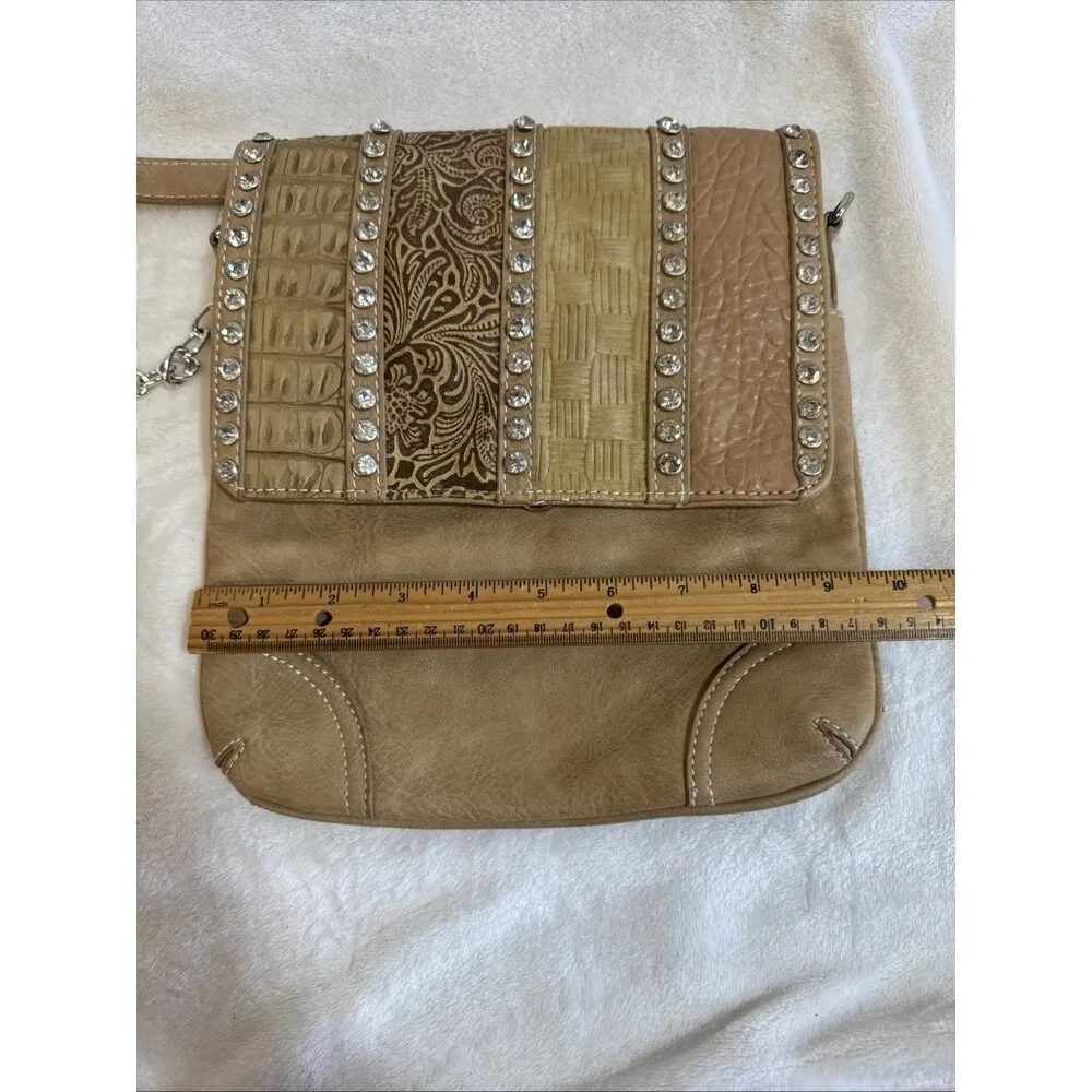 Silverake Elegant Silver Rhinestone Multi Pattern‎ Crossbody Purse Adjustable